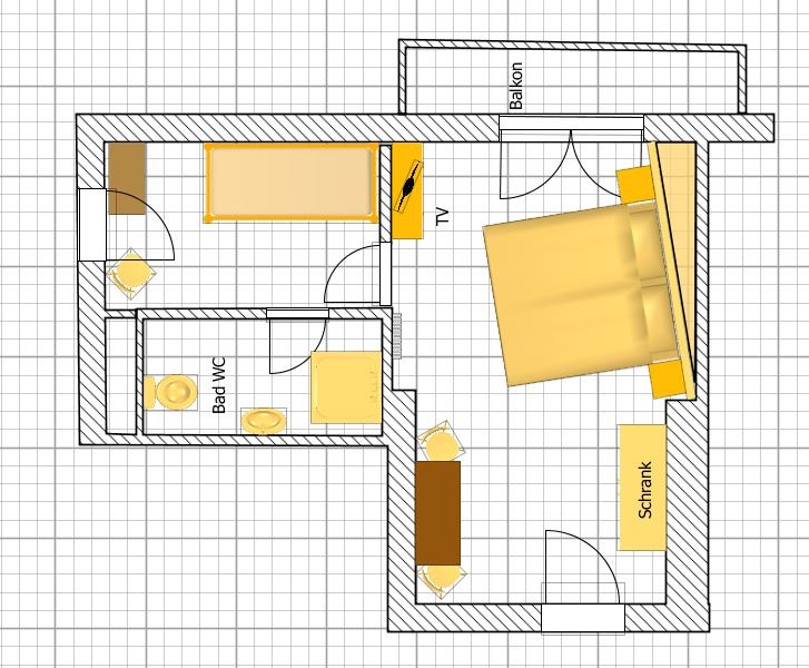 Grundriss Dreibett-Zimmer Nr. 12: Image