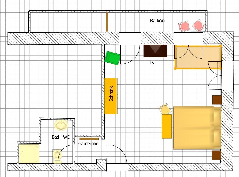 Grundriss Dreibett-Zimmer Nr. 9: Image