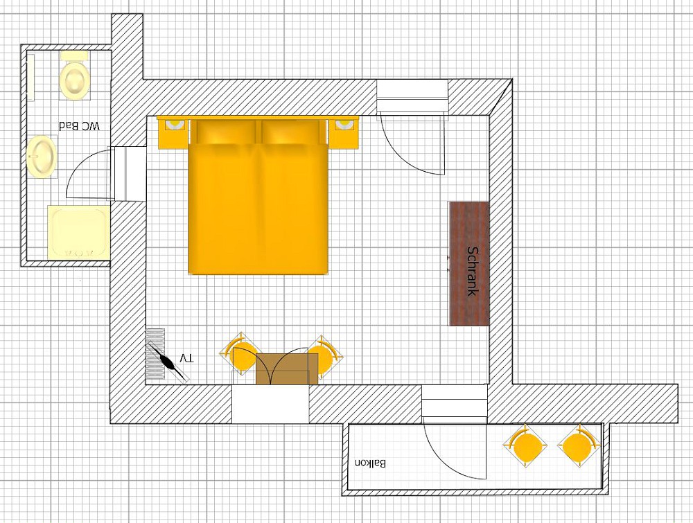 Grundriss Zweibett-Zimmer Image